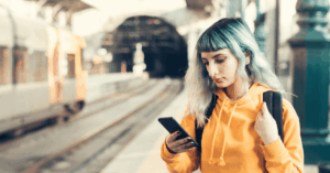 a gen z person searching on their phone